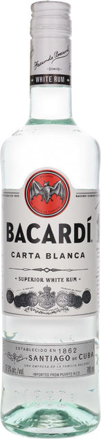 Ром Bacardi Carta Blanca 0.7 л 37.5% (7610113024416) - Фото 1 Ром Bacardi Carta Blanca 0.7 л 37.5% (7610113024416) - изображение 1
