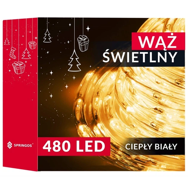 Wąż świetlny Springos CL4116 480 LED 21.5 m Biały ciepły (5907719465203) - obraz 9