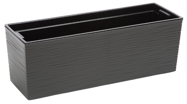 Горщик Балконна скринька Kadax Begonia Dluto з ручками 19x56 см Графіт (5903699428832) - зображення 2