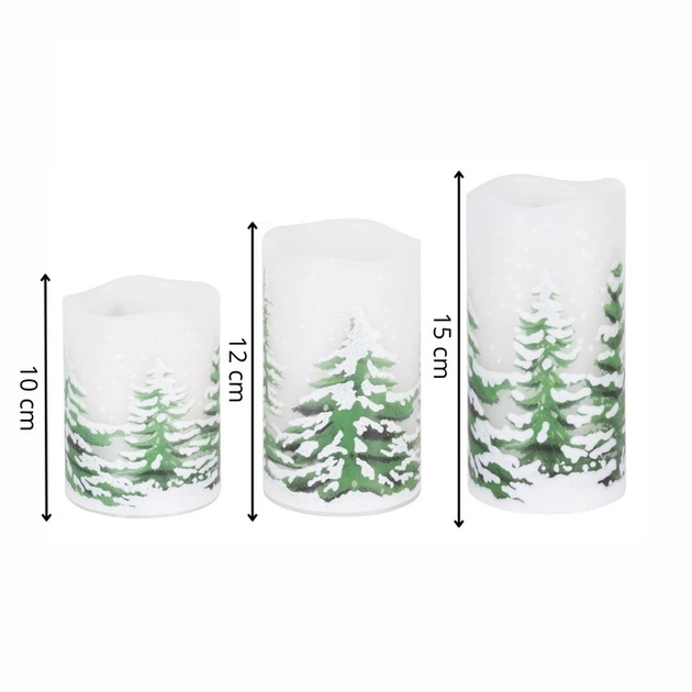 Świeca dekoracyjna Springos CA1455 LED na baterie świąteczny wzór 3 szt (5908455301800) - obraz 11