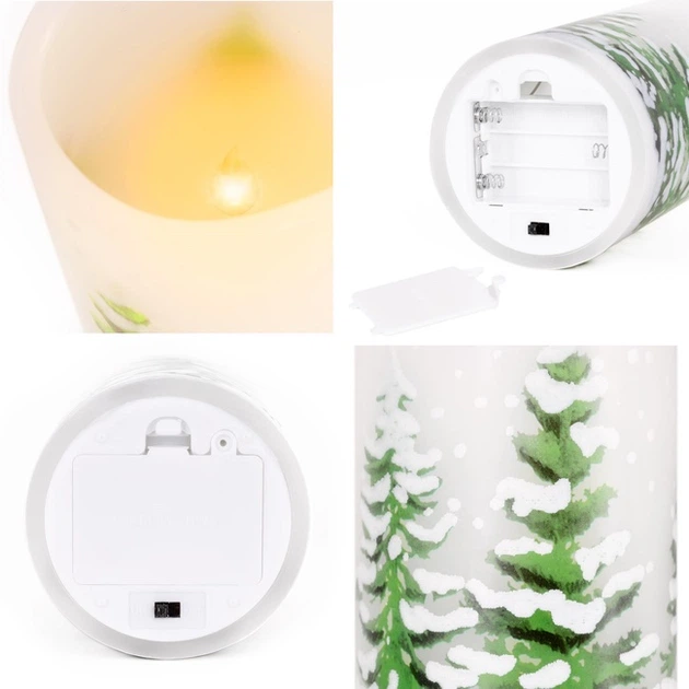 Świeca dekoracyjna Springos CA1455 LED na baterie świąteczny wzór 3 szt (5908455301800) - obraz 15
