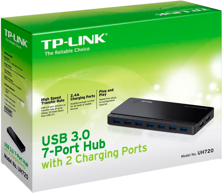 Hub USB 3.0 TP-LINK UH720 z 2 portami ladowania - obraz 3