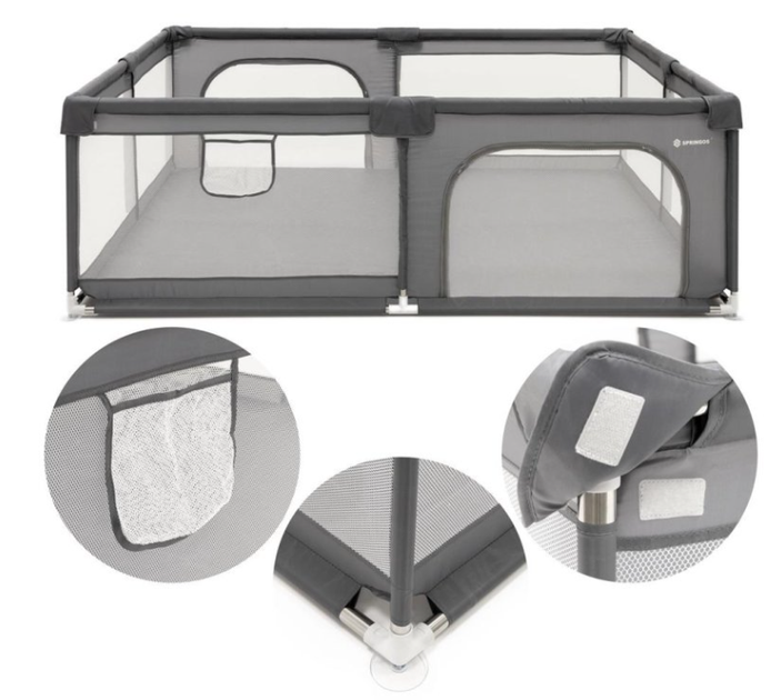 Plac zabaw z siatki Springos 180 x 200 cm szary (5908455305549) - obraz 3