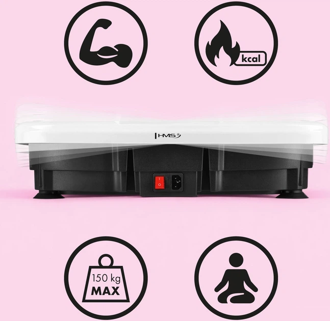 Platforma wibracyjna HMS SVP45 z linkami treningowymi Różowa (5908261686337)  - obraz 8