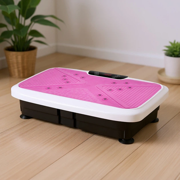 Platforma wibracyjna HMS SVP45 z linkami treningowymi Różowa (5908261686337)  - obraz 9