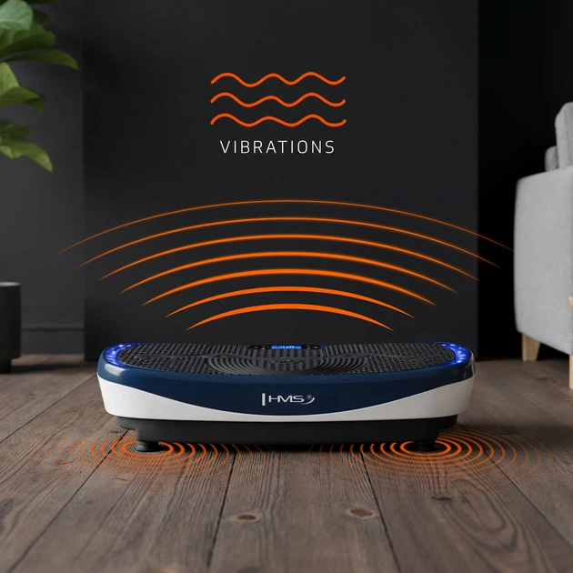Вібраційна платформа HMS SVP13 з 3D‑накладкою та 2 двигунами Синій з білим (5908261686412) - зображення 7