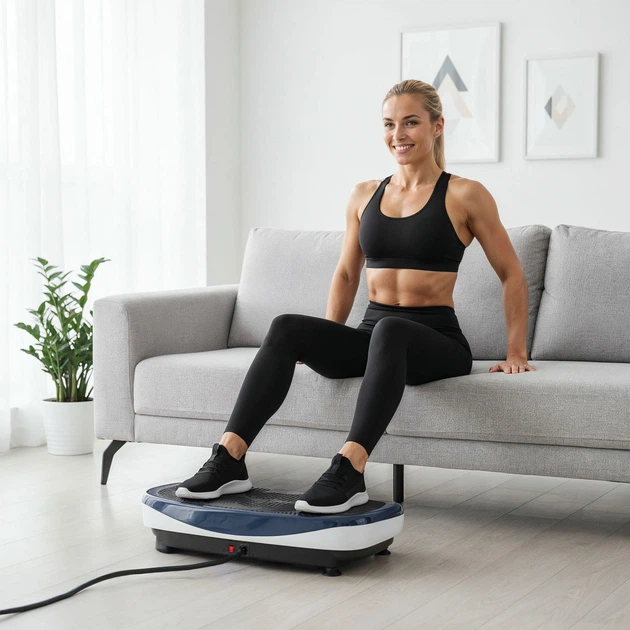 Вібраційна платформа HMS SVP13 з 3D‑накладкою та 2 двигунами Синій з білим (5908261686412) - зображення 14