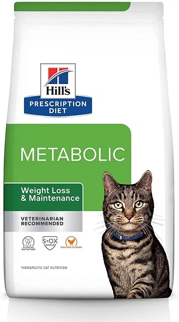 Корм для котів для зниження ваги з куркою HILL'S Prescription Diet Metabolic Weight Management 1,5 кг - Фото 2 Корм для котів для зниження ваги з куркою HILL'S Prescription Diet Metabolic Weight Management 1,5 кг - изображение 2
