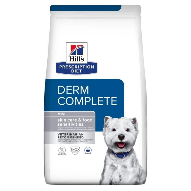 Hill’s PRESCRIPTION DIET Derm Complete Mini Сухий корм для собак малих порід при харчовій алергії та атопічному дерматиті, з рисом і яйцем, 1 кг - изображение 9