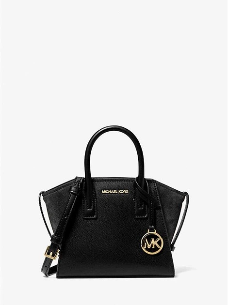 Жіноча сумка Michael Kors Avril Small Logo and Leather Satchel (чорна) - Фото 4 Жіноча сумка Michael Kors Avril Small Logo and Leather Satchel (чорна) - зображення 4