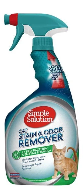 Засіб для нейтралізації запахів та видалення плям Simple Solution Cat stain and odor remover 945мл в упаковці (ss10627) - зображення 2