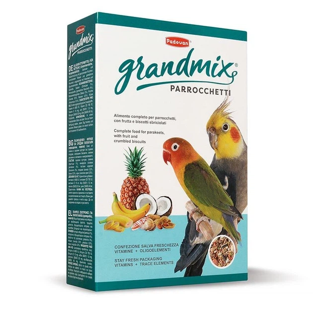 Основний корм Padovan GrMix parrocche для середніх папуг 850г в упаковці (PP00185) - Фото 2 Основний корм Padovan GrMix parrocche для середніх папуг 850г в упаковці (PP00185) - зображення 2