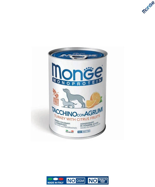 Вологий корм Monge Dog Wet FRUIT MONOPROTEIN індичка з цитрусами 0.4 кг (014335) - Фото 2 Вологий корм Monge Dog Wet FRUIT MONOPROTEIN індичка з цитрусами 0.4 кг (014335) - зображення 2