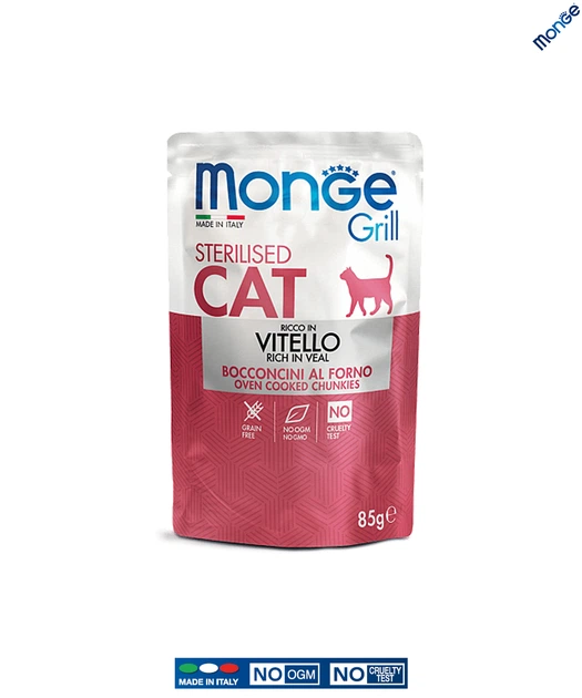 Влажный корм Monge Cat GRILL Wet Sterilised телятина 0.085 кг (013642) - изображение 2