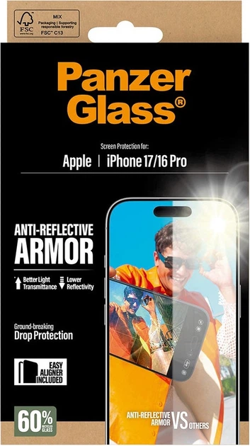 Захисне скло Panzer Glass Armor Anti-Reflective EasyAligner для Apple iPhone 16 Pro/17 (PG23154) - зображення 4