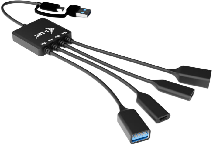 Hub i-tec USB-C/USB-A Cable HUB 4 port (2x USB-C, 2x USB-A) (CACBLHUB2A2C) - obraz 2