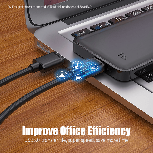 Дата кабель USB 3.0 AM/AM 2.0m 5Gbps black Essager (EXCAA-YTD01) - Фото 2 Дата кабель USB 3.0 AM/AM 2.0m 5Gbps black Essager (EXCAA-YTD01) - зображення 2