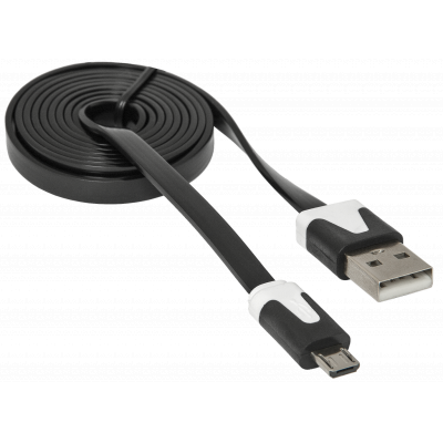 Кабель USB 2.0 AM-micro BM, 1.0 м, USB08-03T чорний Defender - Фото 1 Кабель USB 2.0 AM-micro BM, 1.0 м, USB08-03T чорний Defender - изображение 1