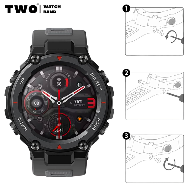 Ремінець для Amazfit T-Rex/T-Rex Pro (A1918/A1919/A2013) Чорний - зображення 7