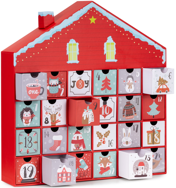 Adwentowy kalendarz świąteczny Springos z 24 szufladkami do wypełnienia 39 X 7 X 40 cm (5908455302951) - obraz 3