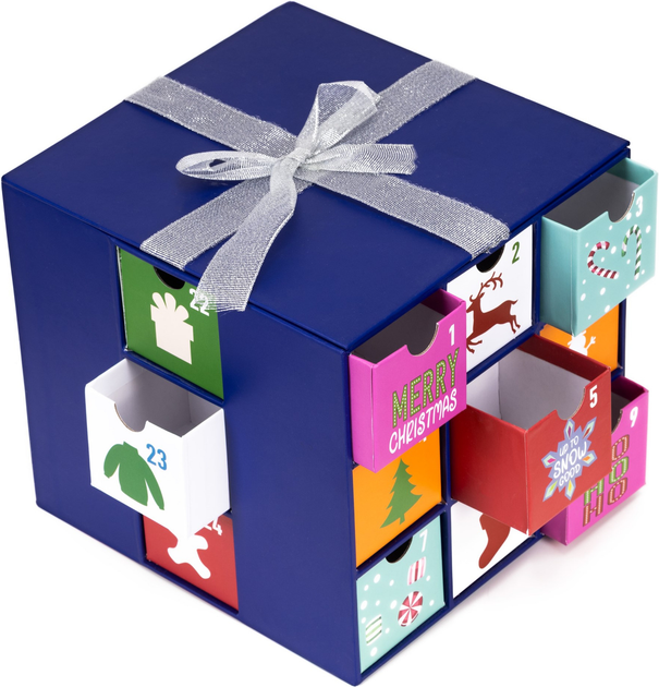 Adwentowy kalendarz świąteczny Springos z 24 szufladkami do wypełnienia 20.5 X 20 X 19 cm (5908455302975) - obraz 6