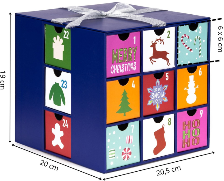 Adwentowy kalendarz świąteczny Springos z 24 szufladkami do wypełnienia 20.5 X 20 X 19 cm (5908455302975) - obraz 8
