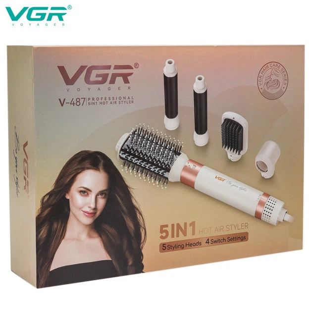 Фен-стайлер VGR 5 в 1 V-487 WHITE, 5 насадок, 3 режима температуры