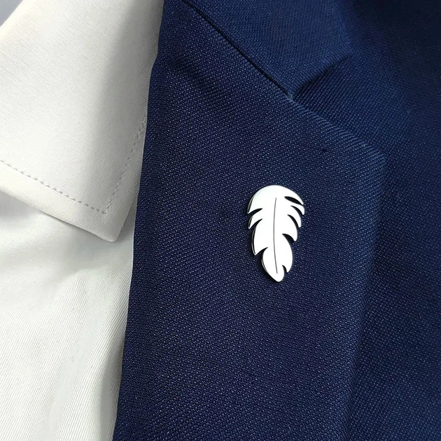 Значок из стали BROCHE брошь бижутерия Перо серебристый BRGV115239 - изображение 6