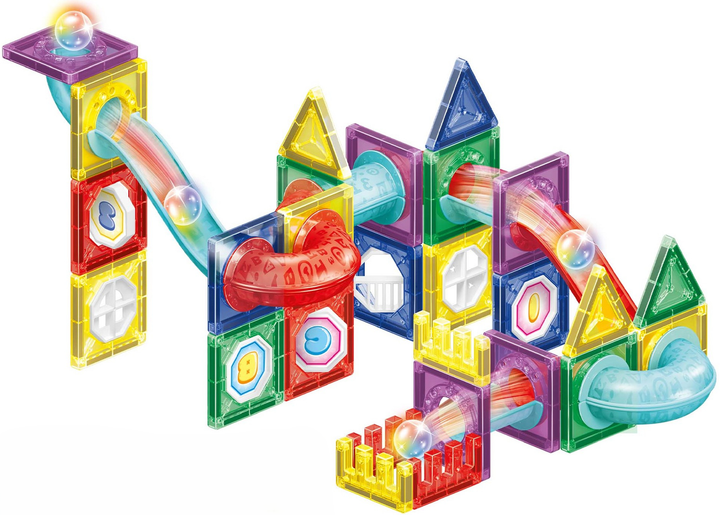 Конструктор магнітний Springos з кульками LED 66 елементів (5908455307826) - зображення 2