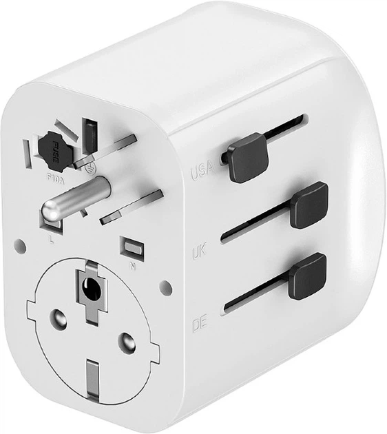 Ładowarka sieciowa Gembird Travel Power Adapter 15W 2 x USB-A + 1 x USB-C White (TPA-EU2A1C15-01-W) - obraz 2