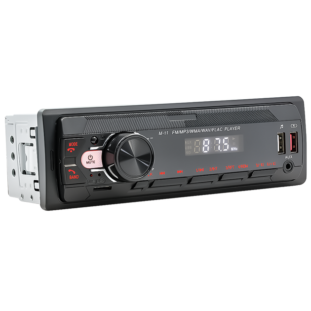 Автомобильная магнитола 1DIN Podofo A-3032 с Bluetooth, FM-радио, голосовым помощником | MP3 плеер в машину с подсветкой, AUX, USB, приложением, black - изображение 2