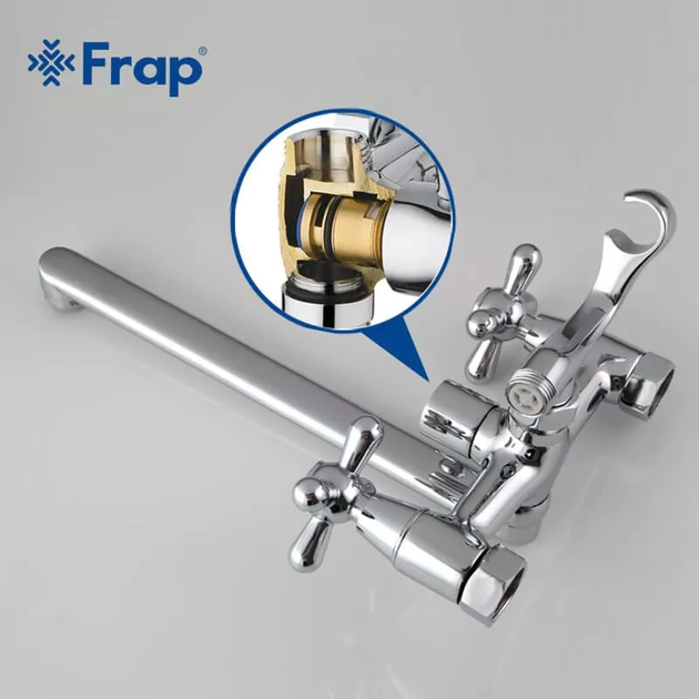 Змішувач для ванни F2225, хром frap F2225 - Фото 3 Змішувач для ванни F2225, хром frap F2225 - изображение 3