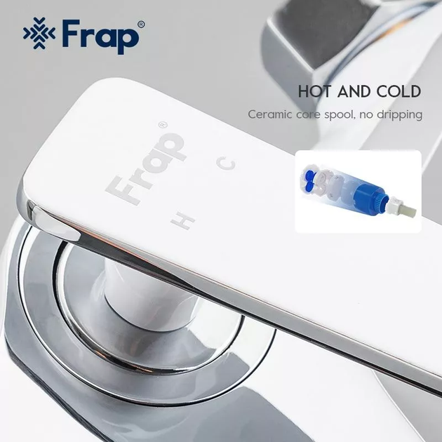 Змішувач для ванни F3258, білий/хром frap F3258 - Фото 4 Змішувач для ванни F3258, білий/хром frap F3258 - изображение 4