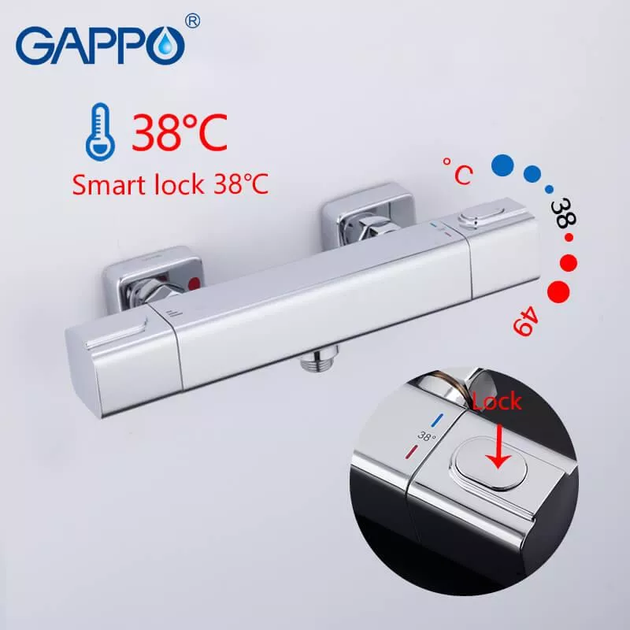 Змішувач для душу G2091 термостат, хром GAPPO G2091 - зображення 3