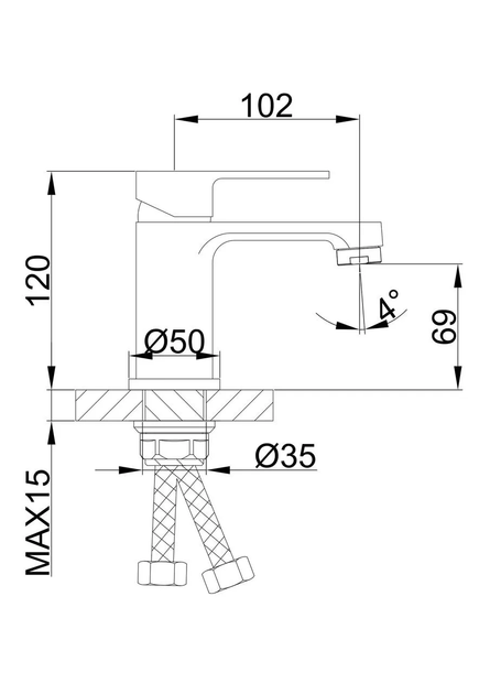 Змішувач для умивальника F1041, білий/хром frap F1041 - изображение 7