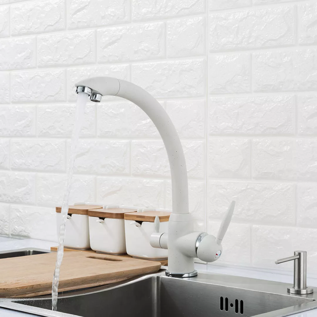 Змішувач для кухні на дві води F4399-8, білий frap F4399-8 - изображение 2
