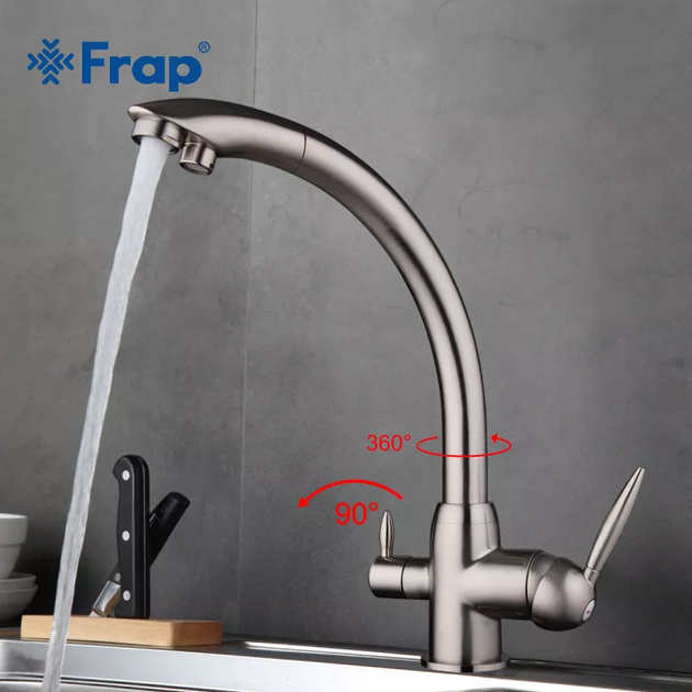 Змішувач для кухні на дві води F4399-5, сатин frap F4399-5 - изображение 2