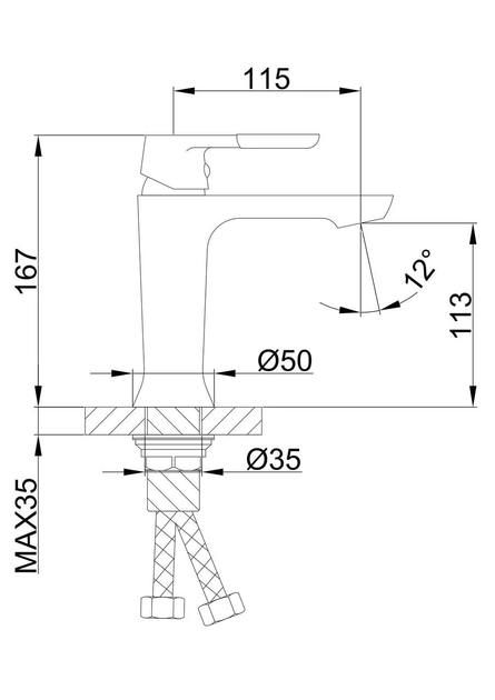 Змішувач для умивальника F1034, білий/хром frap F1034 - изображение 5