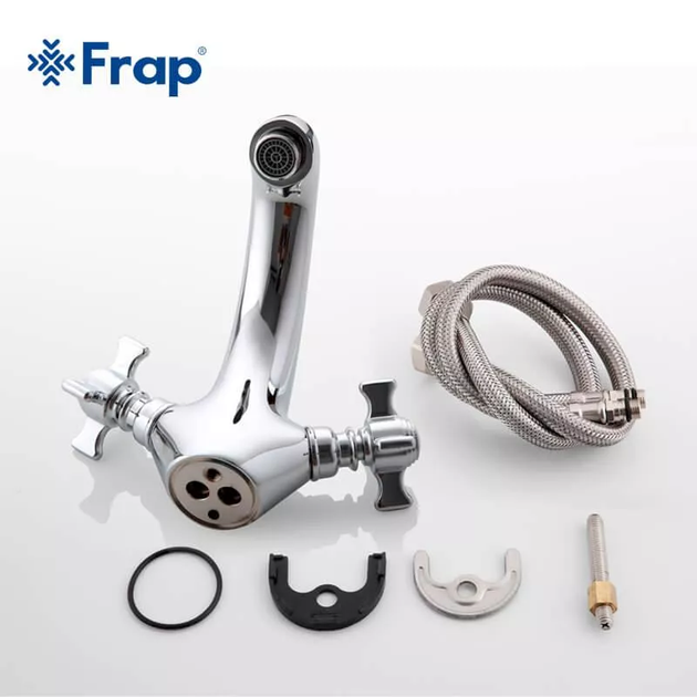 Змішувач для умивальника F1024, хром frap F1024 - Фото 6 Змішувач для умивальника F1024, хром frap F1024 - зображення 6