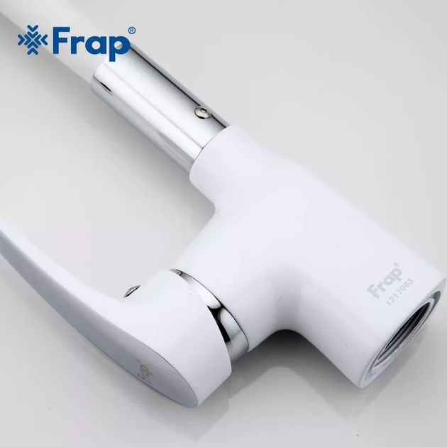 Змішувач для кухні F4453-03 з гнучким виливом, білий/хром frap F4453-03 - изображение 6