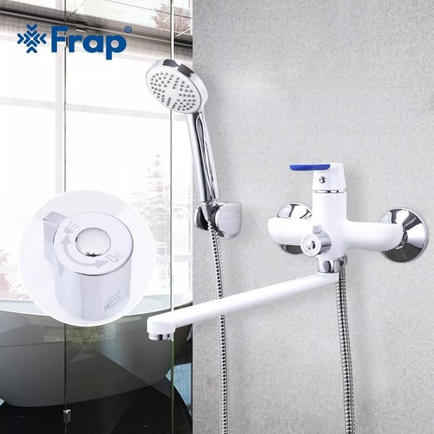 Змішувач для ванни F2234, білий/хром frap F2234 - Фото 2 Змішувач для ванни F2234, білий/хром frap F2234 - изображение 2