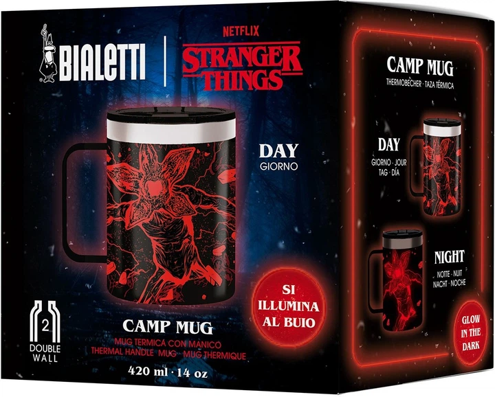Kubek termiczny Bialetti Stranger Things z uchwytem swiecacy w ciemnosci 420 ml (8006363095747) - obraz 5