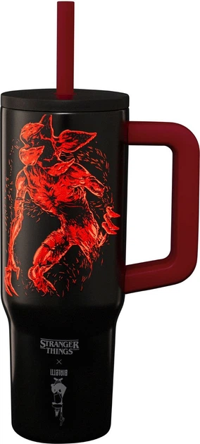 Kubek termiczny Bialetti Stranger Things ze slomka i uchwytem swiecacy w ciemnosci 900 ml (8006363095709) - obraz 2