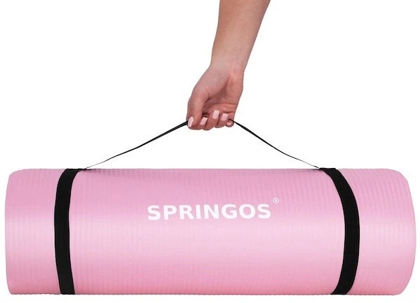 Фітнес-килимок для вправ і йоги Springos 183 см Рожевий (5907719403403) - зображення 3