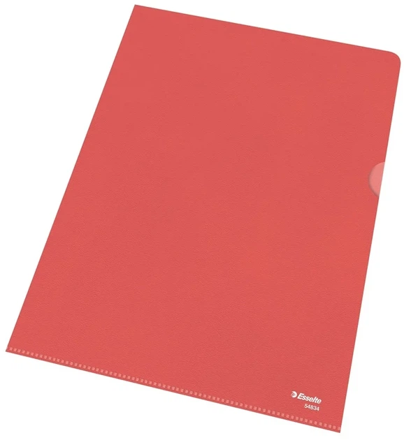 Zestaw koszulek narożnych Esselte Polypropylene (PP) A4 100 szt Czerwony 54834 (4001536548345) - obraz 2