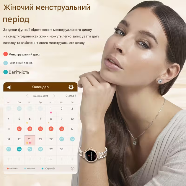 Женские смарт-часы с дисплеем высокой четкости 1.27 дюйма с мониторингом сна, пульса уровня кислорода в крови для Андроид и Айфон - изображение 5