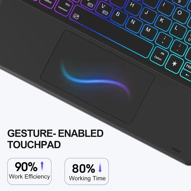 Чехол клавиатура CHESONA для iPad Pro 12.9 iPad Pro 6/5/4/3 поколения 2022 2021 2020 и 2018 лет - изображение 6