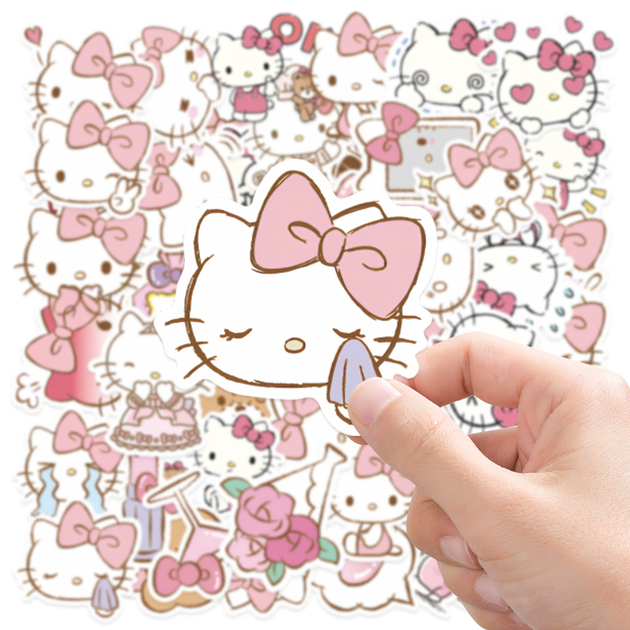 Стікерпак Набір наклейок GeekLand Hello Kitty Хелло Кітті 50 штук - Фото 2 Стікерпак Набір наклейок GeekLand Hello Kitty Хелло Кітті 50 штук - зображення 2