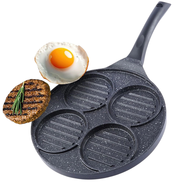 Patelnia do burgerów i jajek Orion Grande granitowa grillowa 26.5 cm (8592381175832) - obraz 3