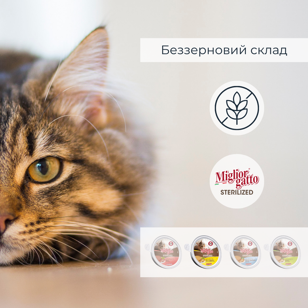 Консервований корм Morando Migliorgatto Sterilized Беззернові консерви для стерилізованих котів мус з куркою та прошуто 85 г (m01460) - зображення 4